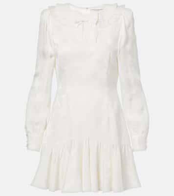 Robe midi en jacquard à fleurs | Alessandra Rich