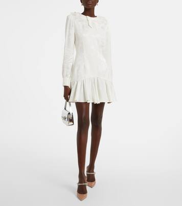 Robe midi en jacquard à fleurs | Alessandra Rich