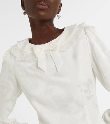 Robe midi en jacquard à fleurs | Alessandra Rich