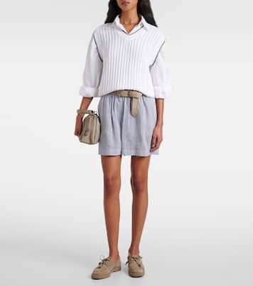 Linen and silk Bermuda short | Brunello Cucinelli