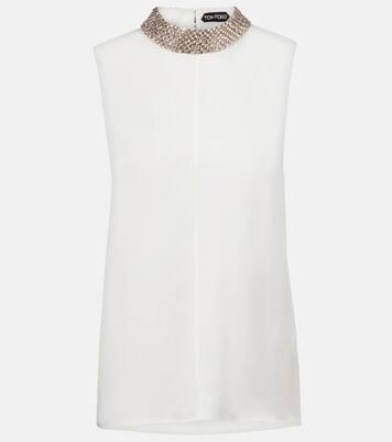 Embellished silk satin top | Tom Ford