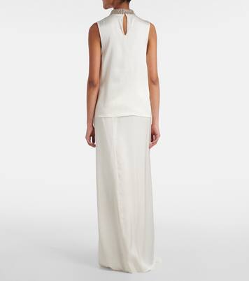 Embellished silk satin top | Tom Ford