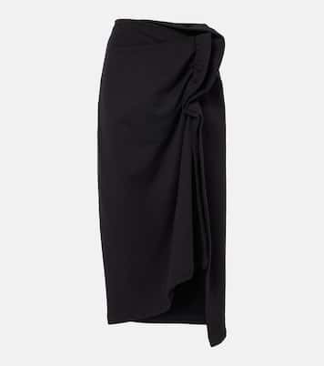 Draped asymmetric jersey midi skirt | Dries Van Noten