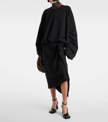 Draped asymmetric jersey midi skirt | Dries Van Noten