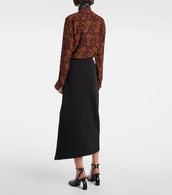 Draped asymmetric jersey midi skirt | Dries Van Noten