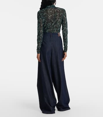 Pantalones anchos de tiro alto plisados | Dries Van Noten