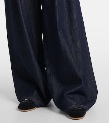 Pantalones anchos de tiro alto plisados | Dries Van Noten