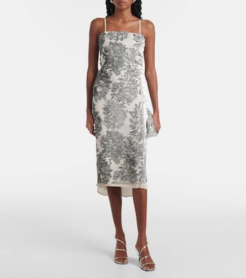 Robe en soie mélangée à fleurs | Jacques Wei