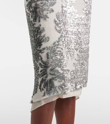 Robe en soie mélangée à fleurs | Jacques Wei