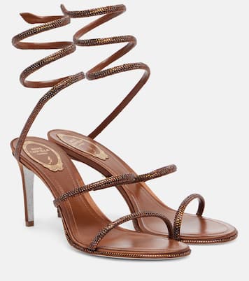 Sandalen Cleo 80 aus Satin mit Kristallen | Rene Caovilla