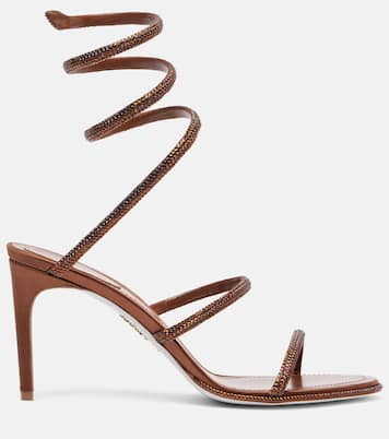 Sandalen Cleo 80 aus Satin mit Kristallen | Rene Caovilla