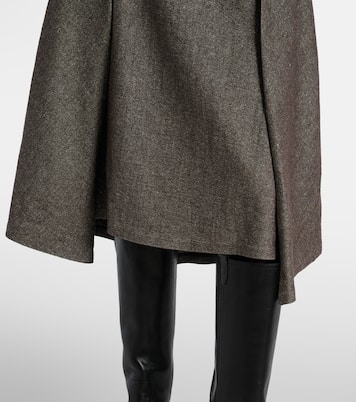 Wool and linen-blend midi skirt | Brunello Cucinelli