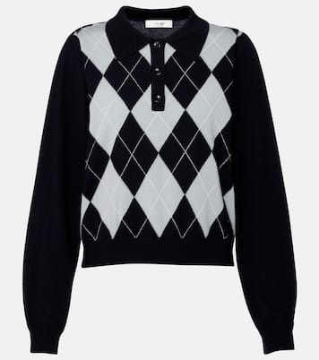 Argyle wool-blend polo sweater | Frame