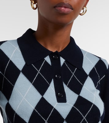 Argyle wool-blend polo sweater | Frame