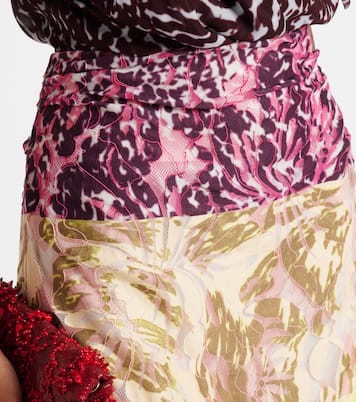 Falda midi fruncida con patchwork | Dries Van Noten