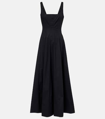 Wells pleated cotton midi dress | Staud
