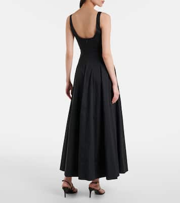Wells pleated cotton midi dress | Staud
