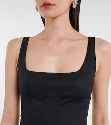 Wells pleated cotton midi dress | Staud