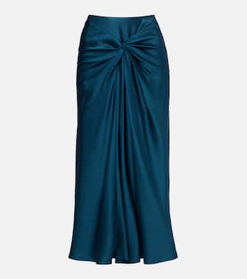 Gathered satin midi skirt | Dries Van Noten