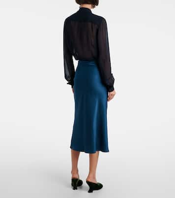 Gathered satin midi skirt | Dries Van Noten