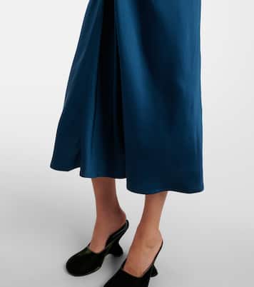 Gathered satin midi skirt | Dries Van Noten
