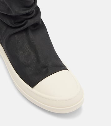Coated denim over-the-knee boots | Rick Owens