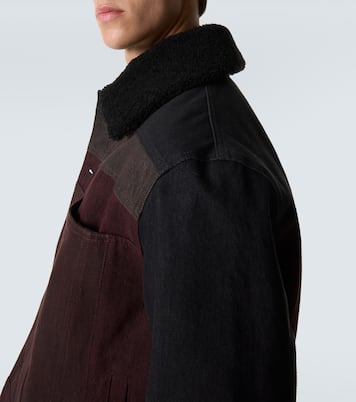 Shearling-trimmed denim blouson jacket | Loewe