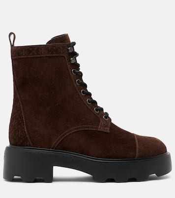 T Monogram suede combat boots | Tory Burch