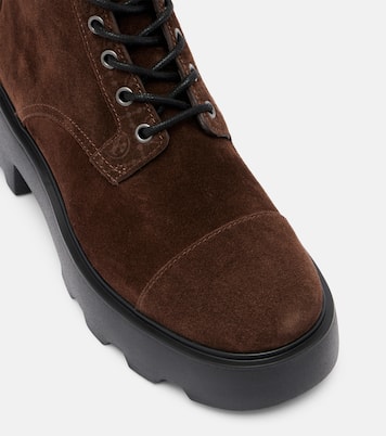 T Monogram suede combat boots | Tory Burch