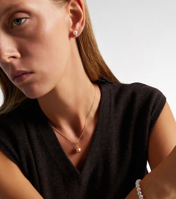 18kt gold necklace with pearl and diamond | Mikimoto