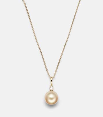 18kt gold necklace with pearl and diamond | Mikimoto