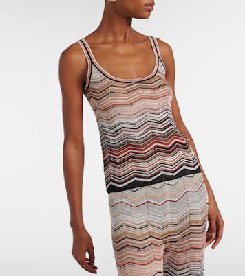 Top Zigzag aus Häkelstrick mit Pailletten | Missoni
