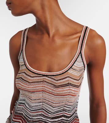 Top Zigzag aus Häkelstrick mit Pailletten | Missoni