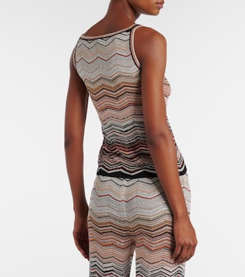 Top Zigzag aus Häkelstrick mit Pailletten | Missoni