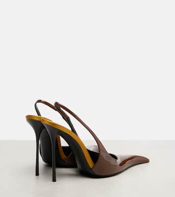 Amalia 110 patent leather slingback pumps | Saint Laurent