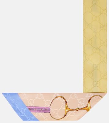 Tuch GG Horsebit aus Seiden-Twill | Gucci