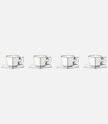 Carte Blanche set of 4 porcelain cups and saucers | Serax