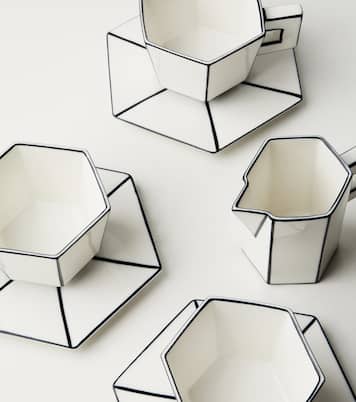 Carte Blanche set of 4 porcelain cups and saucers | Serax