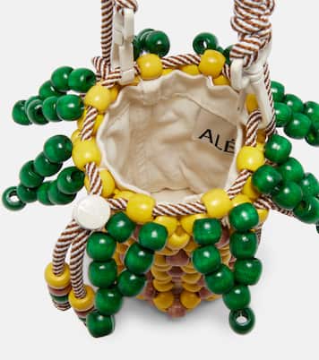 Pineapple Mini beaded top-handle bag | Alémais