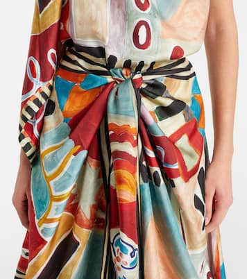 x LRNCE Michelle one-shoulder silk midi dress | Alémais