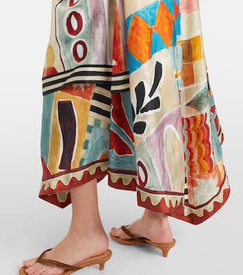 x LRNCE Michelle one-shoulder silk midi dress | Alémais