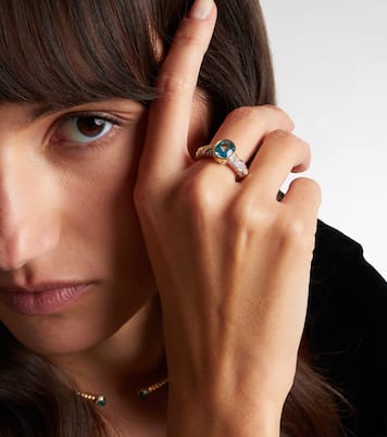 Ring Ondine aus 18kt Gelbgold mit Diamanten und Topas | Marina B