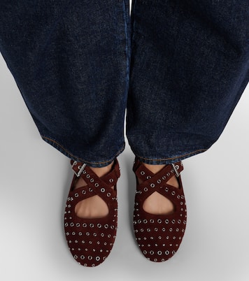 Verzierte Ballerinas aus Veloursleder | Alaïa