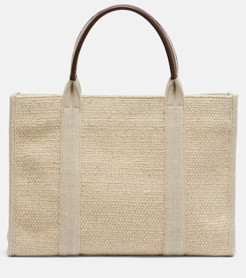Georgia Medium leather-trimmed canvas tote bag | The Row