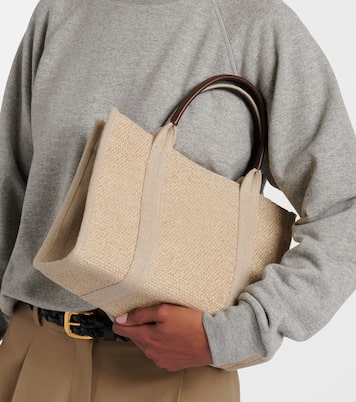 Georgia Medium leather-trimmed canvas tote bag | The Row