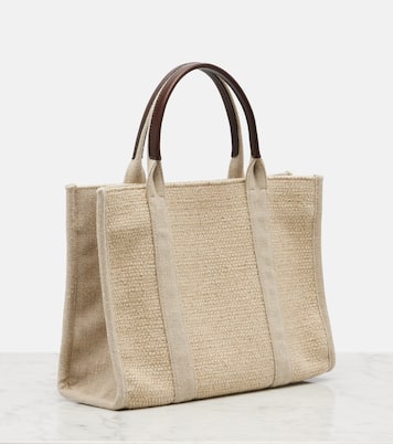 Georgia Medium leather-trimmed canvas tote bag | The Row