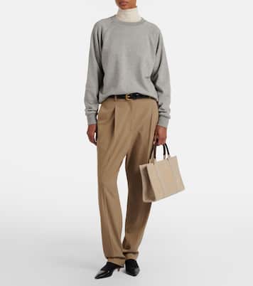 Georgia Medium leather-trimmed canvas tote bag | The Row