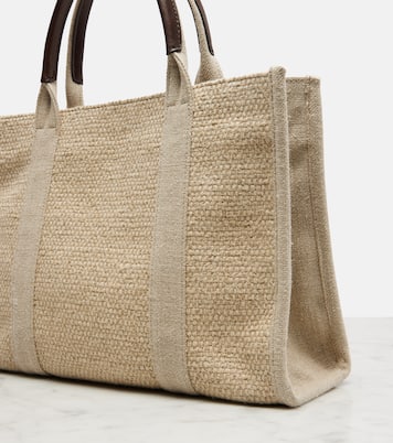 Georgia Medium leather-trimmed canvas tote bag | The Row