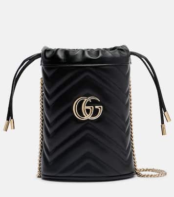 GG Marmont Small leather bucket bag | Gucci