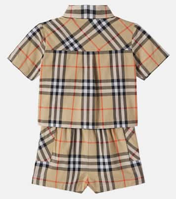 Baby cotton shirt and shorts set | Burberry Kids